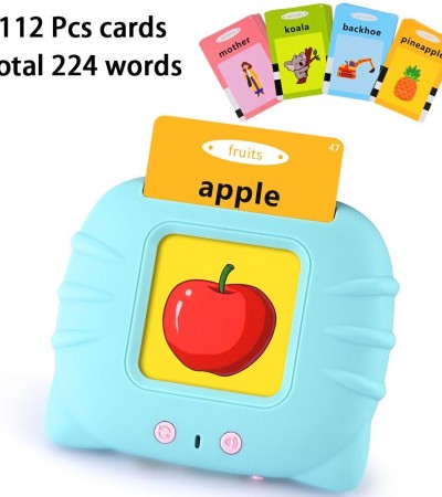 (Super Fan) SG STOCK Kids educational toys Smart English Speaker  Flash Cards Reader Audio Books Flashcards for listening and reading audio toys Children Gift for age 2-6 year old
