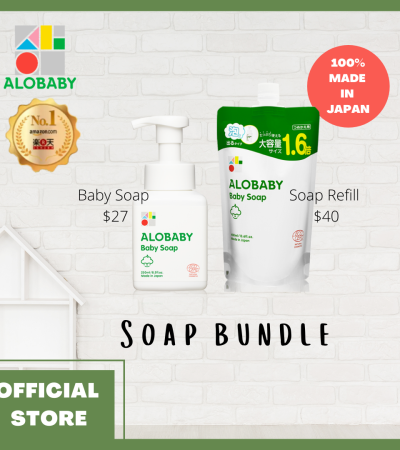 ALOBABY【Official】Baby Soap Bundle [Made-in-Japan / Organic / Baby Skincare / Body Soap / Foam / Bath]