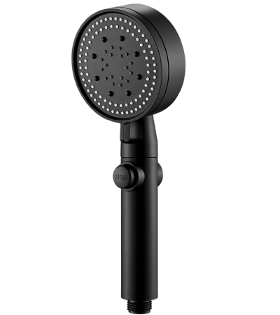 高压淋浴头5种模式可调节淋浴头，带1.5m软管节水一键式喷嘴浴室淋浴头配件