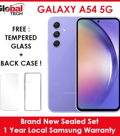 Samsung Galaxy A54 5G 128GB or 256GB / 1 Year Local Samsung Warranty (FREE : TEMPERED GLASS + BACK CASE)